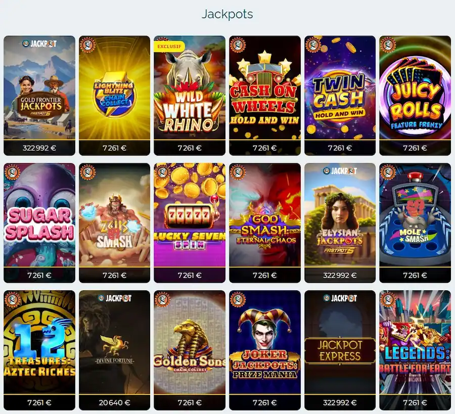 Alexander Casino propose une excellente sélection de jeux à jackpot.